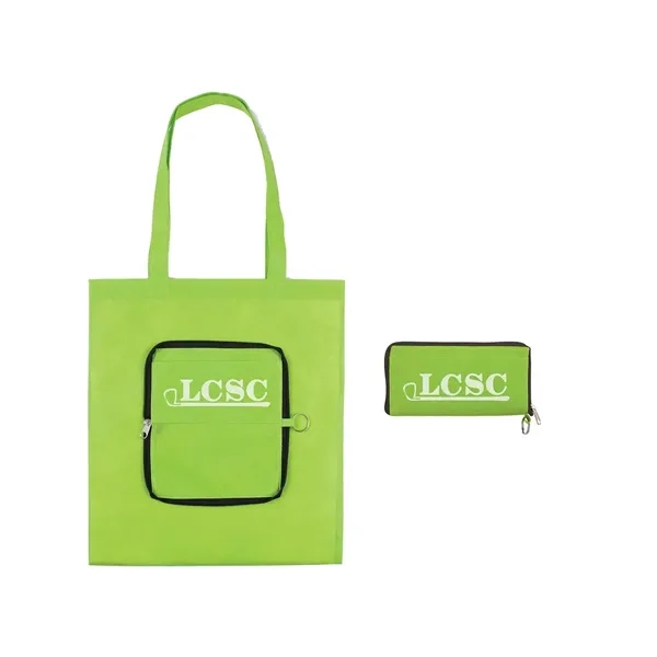 Foldable tote bag that zips into a slip pouch and includes... from ASI 34063 alphabroder