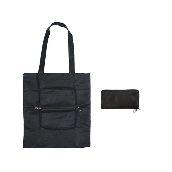 Foldable tote bag that zips into a slip pouch and includes... from ASI 34063 alphabroder