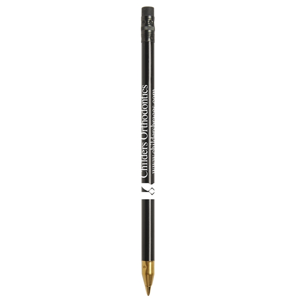 Stick ballpoint pen with wooden barrel and black carbide cartridge.... from ASI 52840 Evans Manufacturing