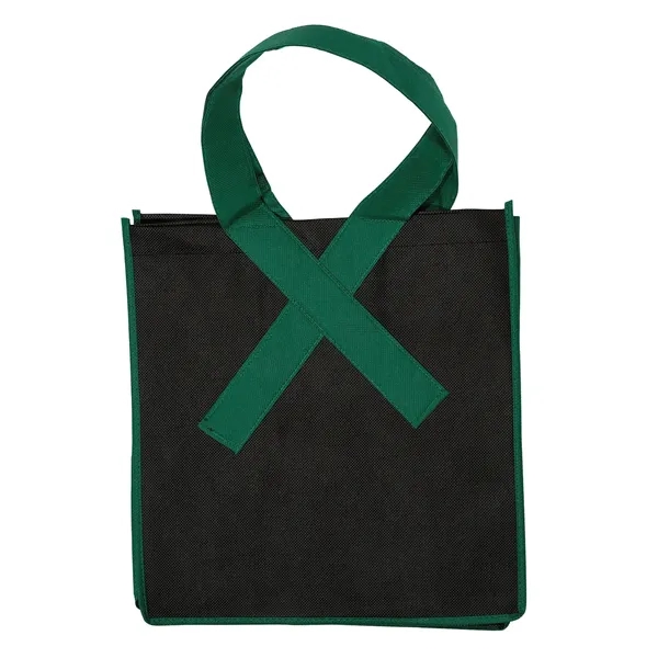Non-woven shopping tote with awareness ribbon shaped handles.... from ASI 34063 alphabroder