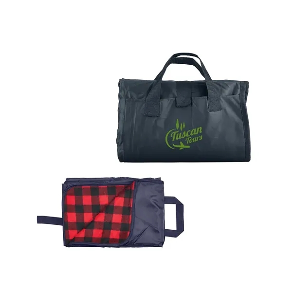 50" x 60" foldable picnic blanket made of double-sided polyester/fleece; folds... from ASI 34063 alphabroder