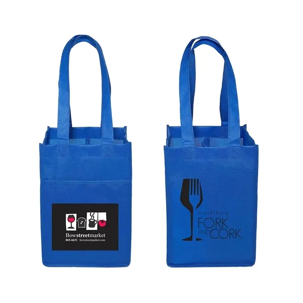 7.48" x 11.22" x 7.5" 80GSM non-woven polypropylene four-bottle capacity wine... from ASI 34063 alphabroder
