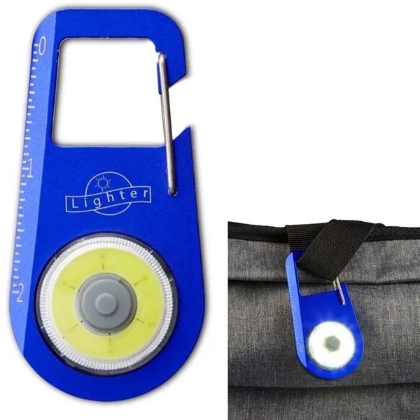 1.58" x 3.15" x 0.6" aluminum carabiner keychain with 2" ruler.... from ASI 34063 alphabroder