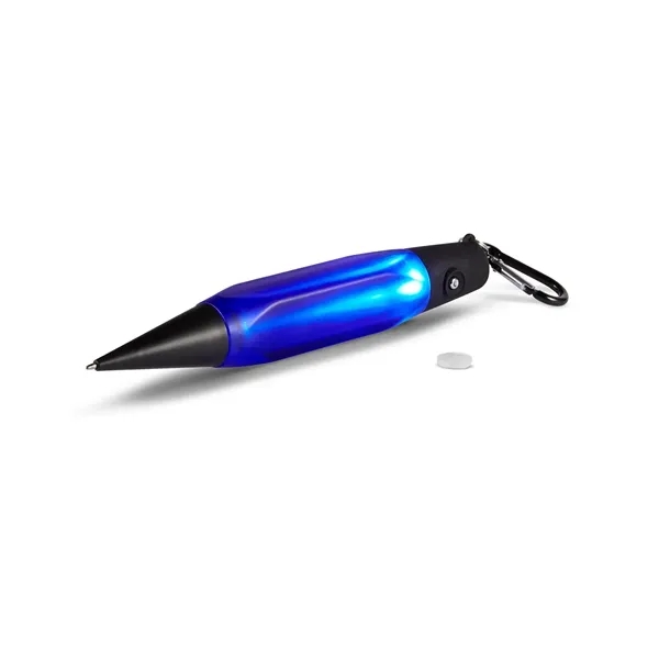 LED pen with 3 LED light functions, aluminum carabiner, 3 button... from ASI 34063 alphabroder