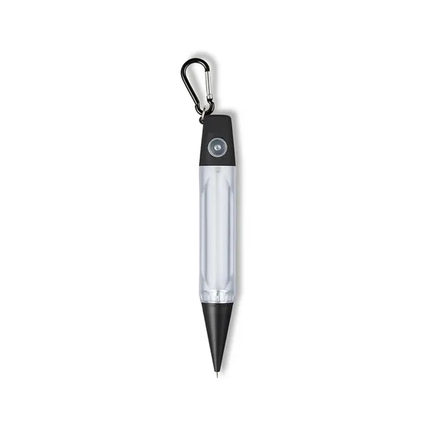 LED pen with 3 LED light functions, aluminum carabiner, 3 button... from ASI 34063 alphabroder