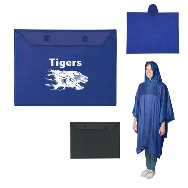One size fits all adult poncho with plastic snap pouch.... from ASI 61125 Hit Promotional Products / Hit®