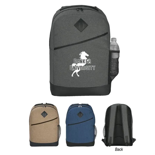 Backpack with adjustable padded shoulder straps and main compartment with padded... from ASI 61125 Hit Promotional Products / Hit®