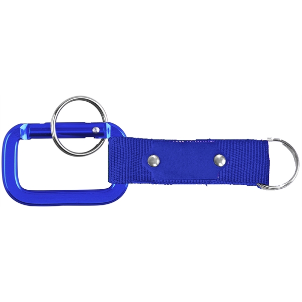 Square Shaped Carabiner with Strap and Plate. Solid Aluminum Construction.... from ASI 74585 Nu Promo International / Nu Promo Line