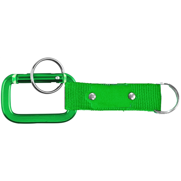 Square Shaped Carabiner with Strap and Plate. Solid Aluminum Construction.... from ASI 74585 Nu Promo International / Nu Promo Line