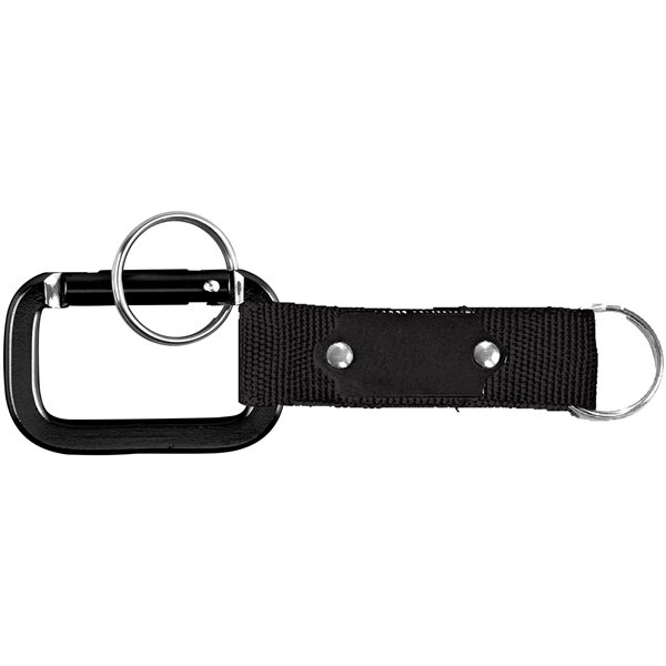 Square Shaped Carabiner with Strap and Plate. Solid Aluminum Construction.... from ASI 74585 Nu Promo International / Nu Promo Line