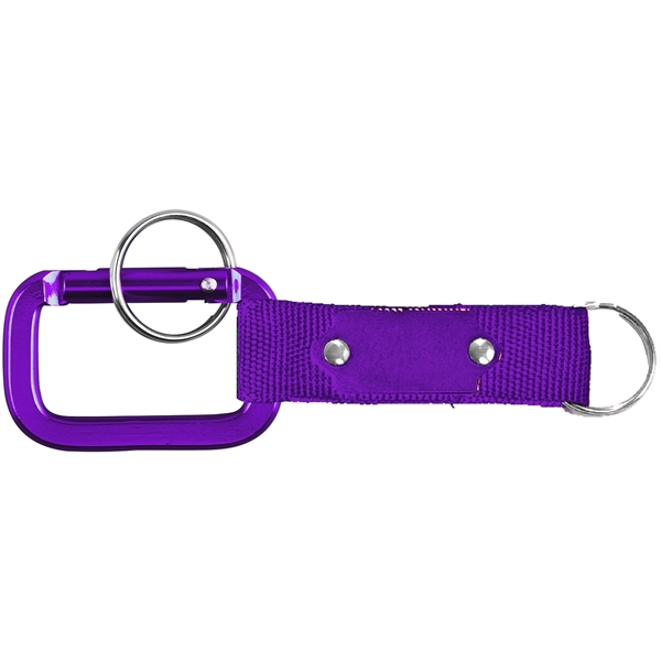 Square Shaped Carabiner with Strap and Plate. Solid Aluminum Construction.... from ASI 74585 Nu Promo International / Nu Promo Line