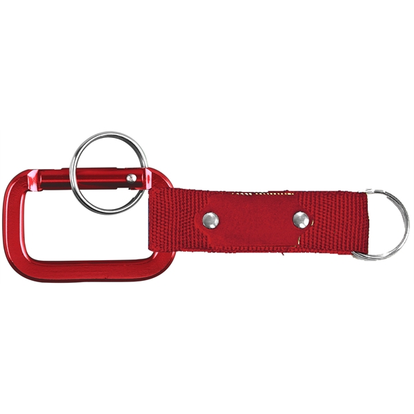 Square Shaped Carabiner with Strap and Plate. Solid Aluminum Construction.... from ASI 74585 Nu Promo International / Nu Promo Line
