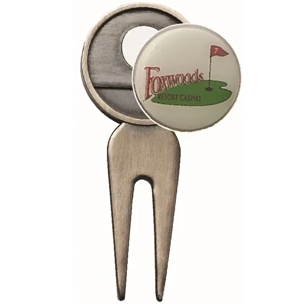 Economical Divot Tool in antique silvertone finish with silvertone 1" digital... from ASI 69240 MasterCast LTD / MasterCast