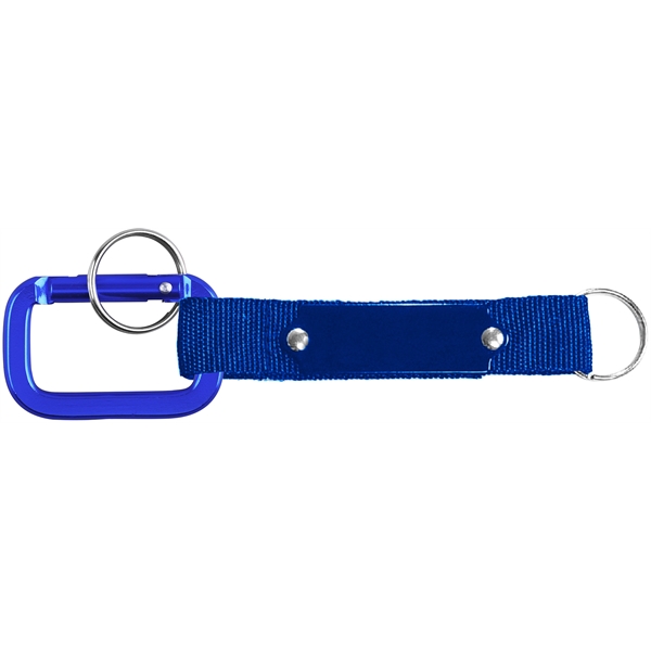 Square Shaped Carabiner with Strap and Plate. Solid Aluminum Construction.... from ASI 74585 Nu Promo International / Nu Promo Line
