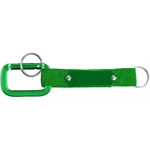 Square Shaped Carabiner with Strap and Plate. Solid Aluminum Construction.... from ASI 74585 Nu Promo International / Nu Promo Line
