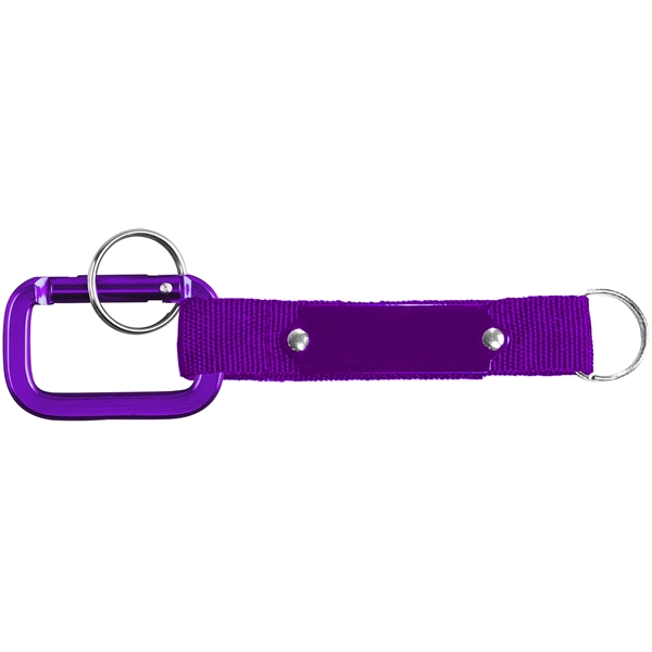 Square Shaped Carabiner with Strap and Plate. Solid Aluminum Construction.... from ASI 74585 Nu Promo International / Nu Promo Line