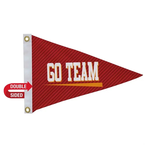 12" x 18" nylon pennant flag with canvas header, brass grommets... from ASI 87188 Showdown Displays
