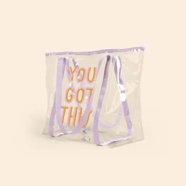 Large tote made of clear vinyl with exterior gusset and zipper... from ASI 74710 Numo