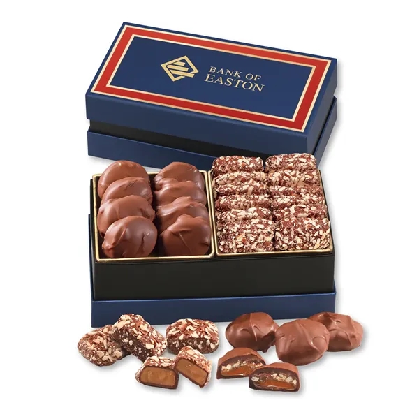 Classic gift box filled with caramel pecan clusters & English butter... from ASI 68680 Maple Ridge Farms Inc