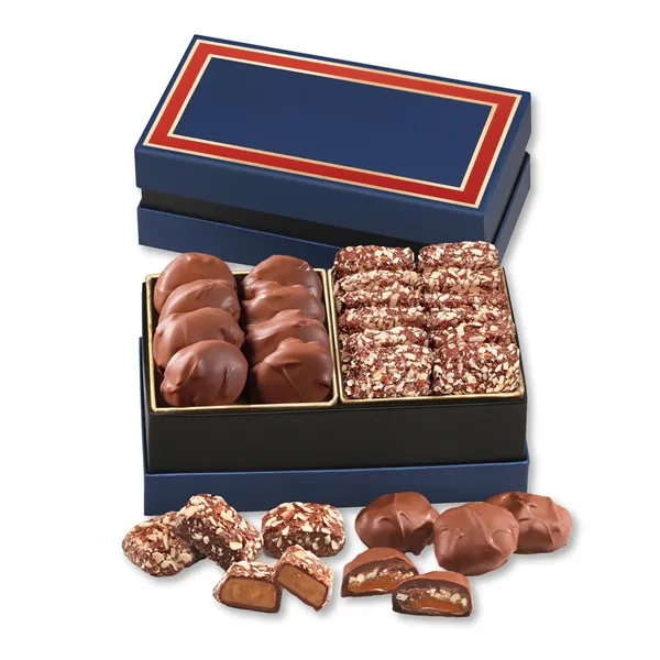 Classic gift box filled with caramel pecan clusters & English butter... from ASI 68680 Maple Ridge Farms Inc