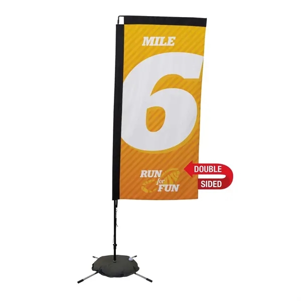 7' rectangular sail sign with steel scissor base and double-sided, dye... from ASI 87188 Showdown Displays