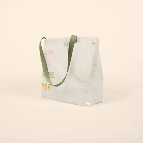 Vinyl tote with an exterior gussets that measures 17.75" x 13.5"... from ASI 74710 Numo
