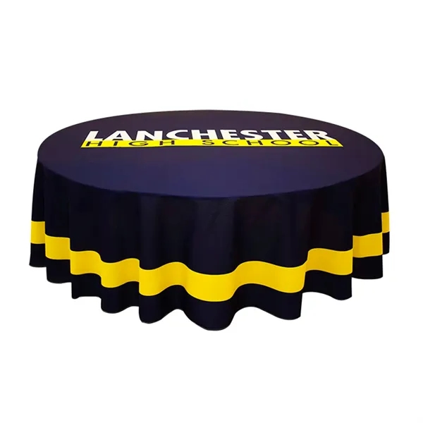 Polyester poplin table throw that fits 5' round tables and features... from ASI 87188 Showdown Displays