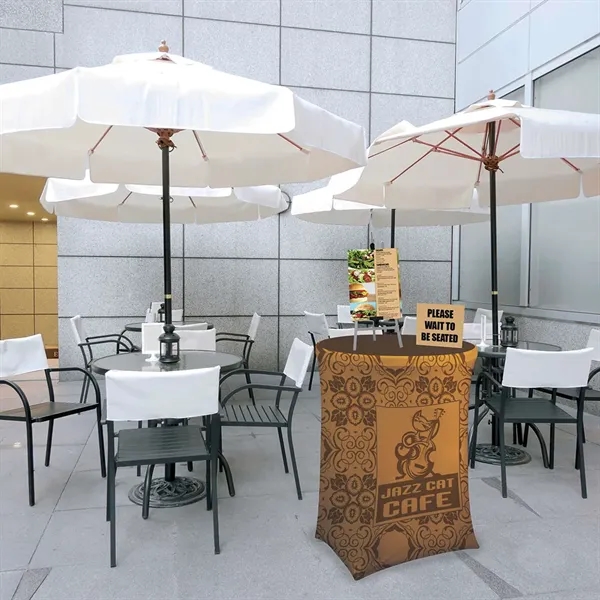 Form-fitting table throw for round tables measuring 31.5" in diameter.... from ASI 87188 Showdown Displays