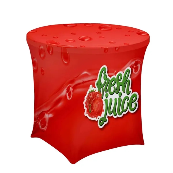 Form-fitting table throw for round tables measuring 31.5" in diameter.... from ASI 87188 Showdown Displays