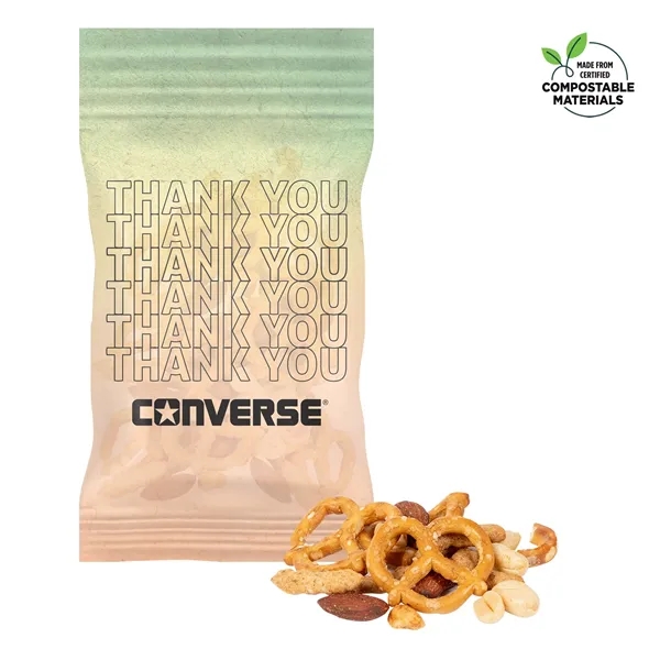 ECO-Digibag filled with 4 oz of party mix, compostable & full... from ASI 44900 NC Custom (CI/Lanco) / Chocolate Inn