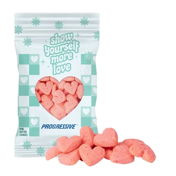 4 oz. mini strawberry heart cookies digibag. Approximately 40 cookies per... from ASI 44900 NC Custom (CI/Lanco) / Chocolate Inn