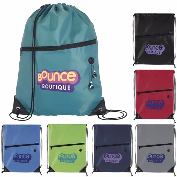 Front Zip Drawstring Backpack... from ASI 40480 Koozie Group