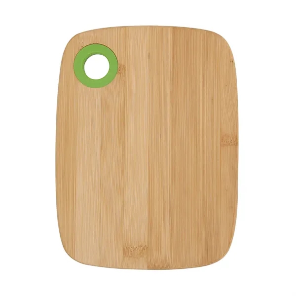 Bamboo cutting board with silicone ring plus laser engraving on 1... from ASI 37218 Athena Promo (tm)