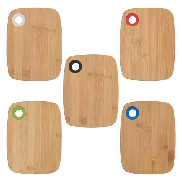 Bamboo cutting board with silicone ring plus laser engraving on 1... from ASI 37218 Athena Promo (tm)