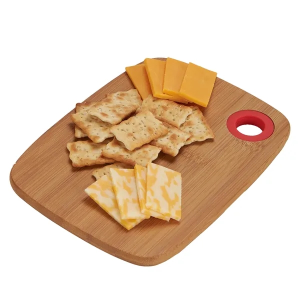 Bamboo cutting board with silicone ring plus laser engraving on 1... from ASI 37218 Athena Promo (tm)