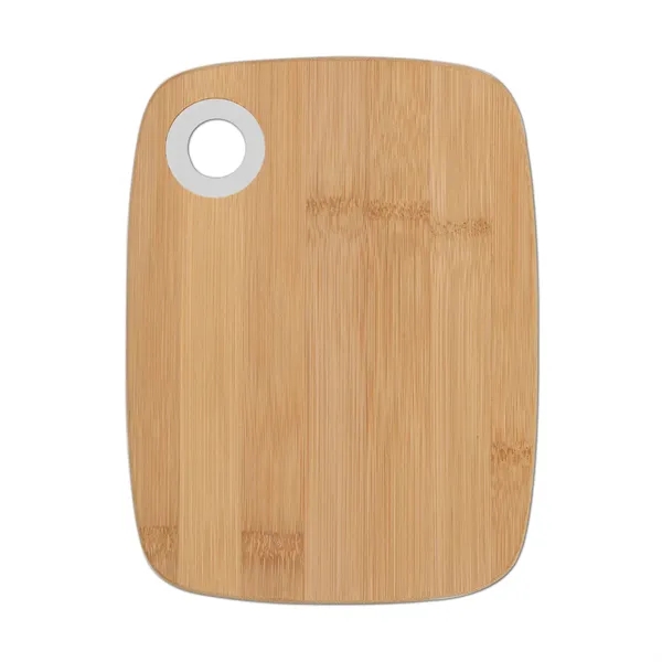 Bamboo cutting board with silicone ring plus laser engraving on 1... from ASI 37218 Athena Promo (tm)