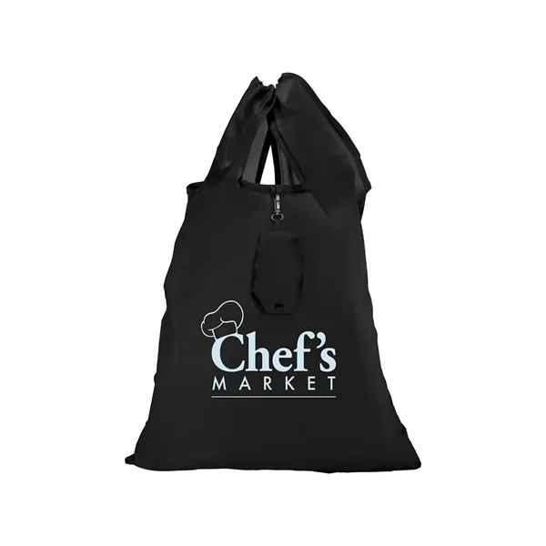 Reusable polyester grocery bag that folds into a storage pouch when... from ASI 34063 alphabroder