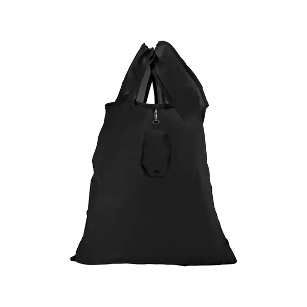 Reusable polyester grocery bag that folds into a storage pouch when... from ASI 34063 alphabroder