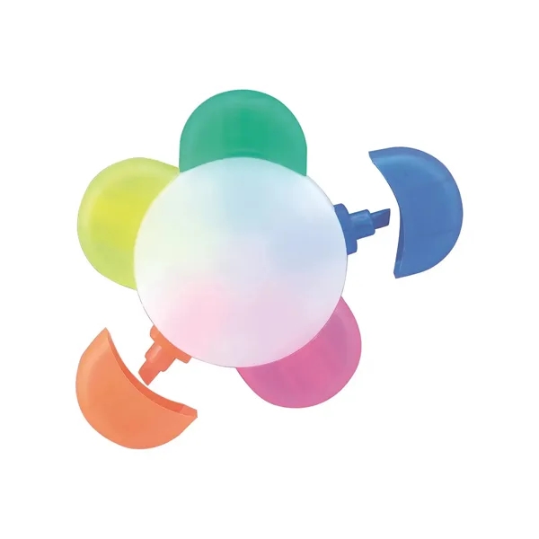 Flower shaped, frosted plastic highlighter with 5 color inks.... from ASI 34063 alphabroder