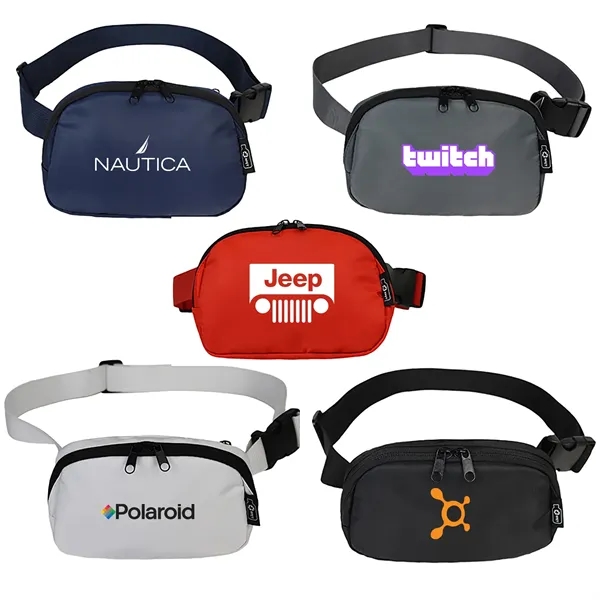 Smooth Wanderer belt bag with zippered main compartment and three mesh... from ASI 44900 NC Custom (CI/Lanco) / Lanco