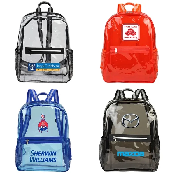 Clear backpack with adjustable straps for all day comfort.... from ASI 44900 NC Custom (CI/Lanco) / Lanco