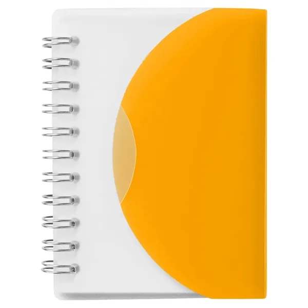 Small wire-bound notebook with flexible fold-over cover, tab-style closure and 60... from ASI 34063 alphabroder