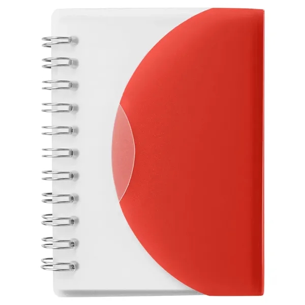 Small wire-bound notebook with flexible fold-over cover, tab-style closure and 60... from ASI 34063 alphabroder