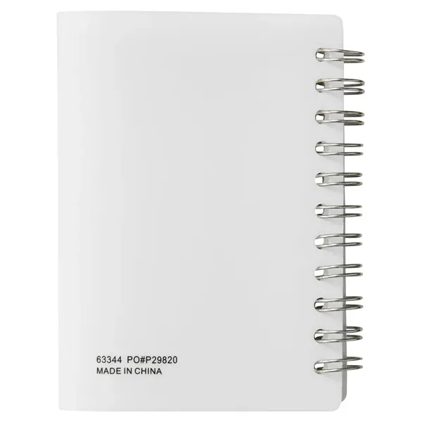 Small wire-bound notebook with flexible fold-over cover, tab-style closure and 60... from ASI 34063 alphabroder