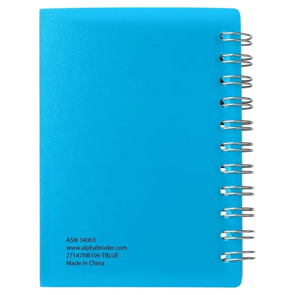 Small wire-bound notebook with flexible fold-over cover, tab-style closure and 60... from ASI 34063 alphabroder