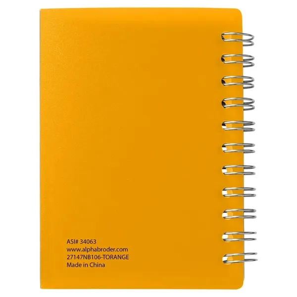Small wire-bound notebook with flexible fold-over cover, tab-style closure and 60... from ASI 34063 alphabroder