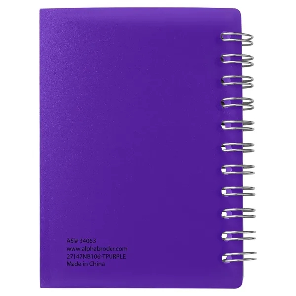 Small wire-bound notebook with flexible fold-over cover, tab-style closure and 60... from ASI 34063 alphabroder