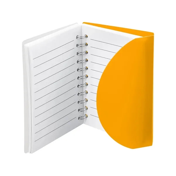 Small wire-bound notebook with flexible fold-over cover, tab-style closure and 60... from ASI 34063 alphabroder
