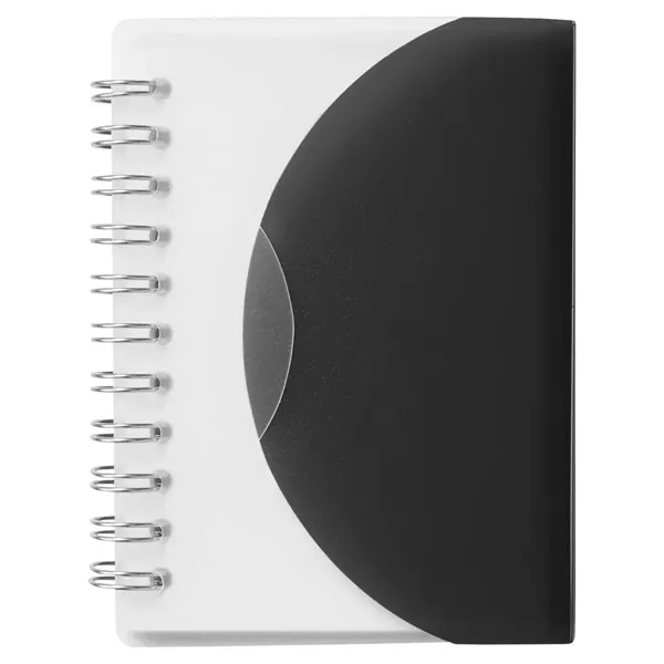 Small wire-bound notebook with flexible fold-over cover, tab-style closure and 60... from ASI 34063 alphabroder