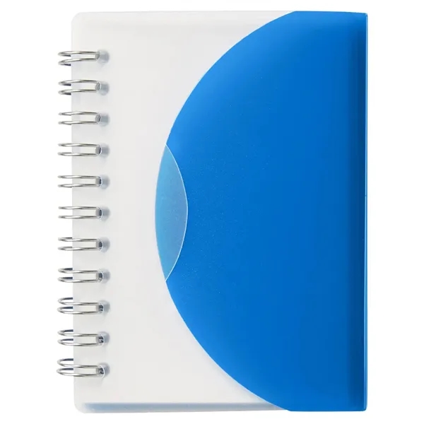 Small wire-bound notebook with flexible fold-over cover, tab-style closure and 60... from ASI 34063 alphabroder
